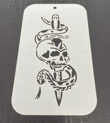 Skull Knife 0558 Mylar Re-Usable Stencil - 140mm x 80mm