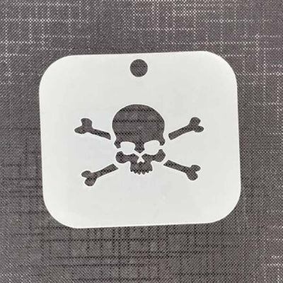 Skull & Crossbones 2003 Mylar Re-Usable Stencil - 80mm x 70mm