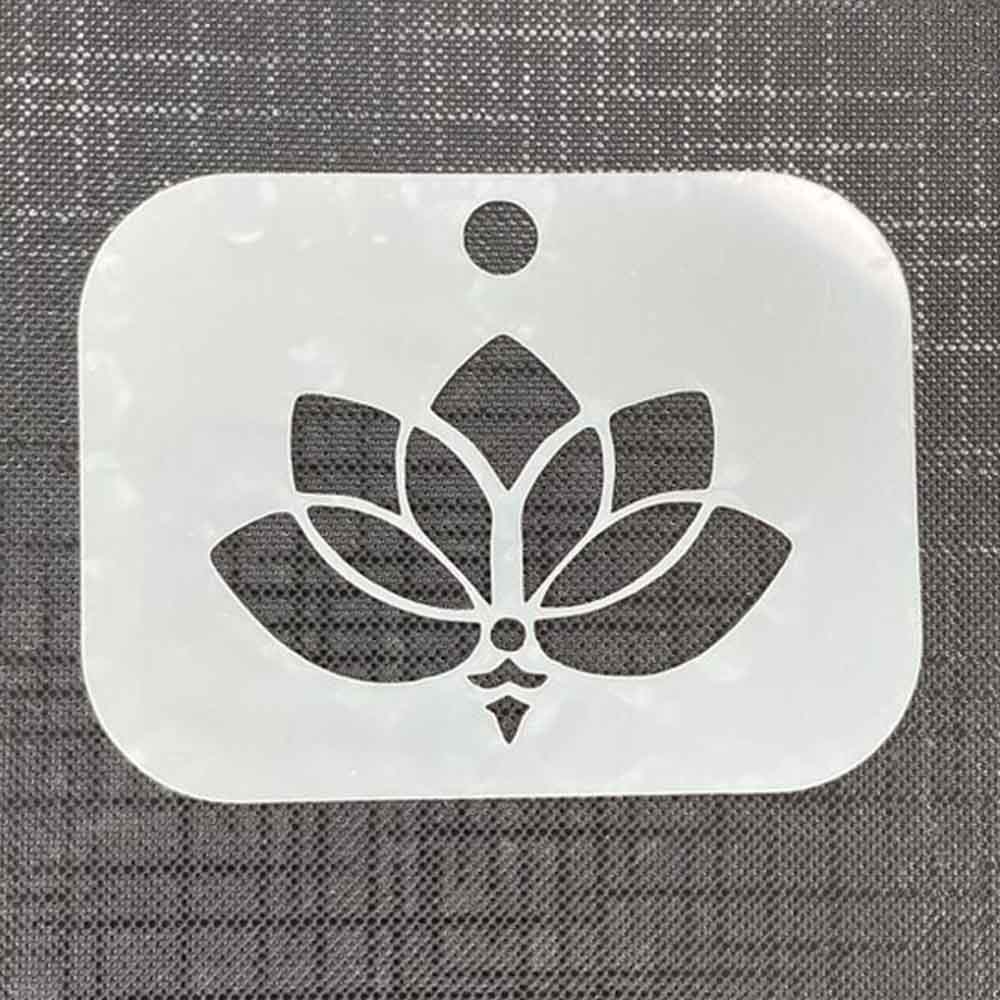 Lotus Flower 2015 Mylar Re-Usable Stencil - 80mm x 60mm