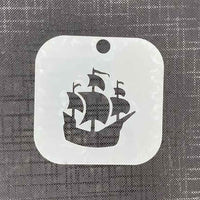 Pirate Ship Mylar Re-Usable Stencil 65mm x 65mm- 2035