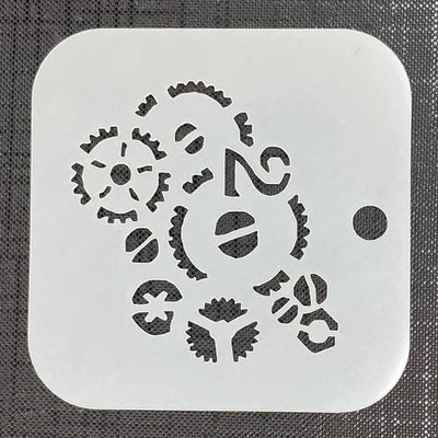 Clock Gear Mylar Re-Usable Stencil - 2055