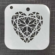 Geometric Heart 2056 Mylar Re-Usable Stencil - 80mm x 80mm