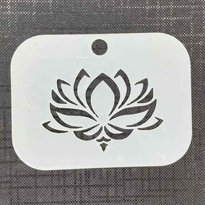 Lotus Flower 2081 Mylar Re-Usable Stencil - 80mm x 60mm