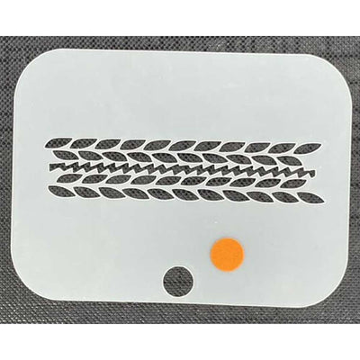 Tire Tracks 2116 Mylar Re-Usable Stencil - 80mm x 60mm