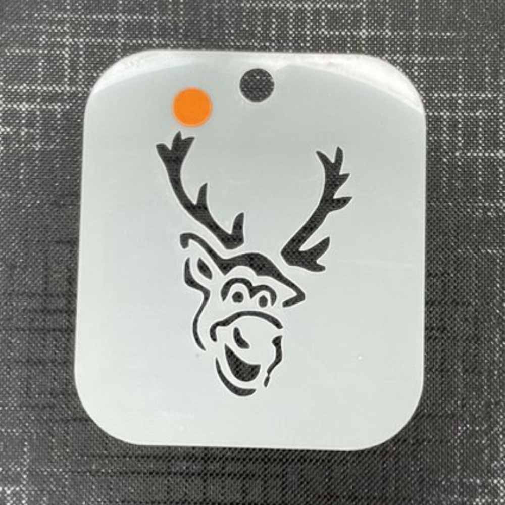 Cartoon Reindeer 2120 Mylar Re-Usable Stencil - 80mm x 70mm