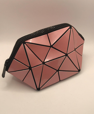 Pink Geometric Cosmetic/Make-up Bag