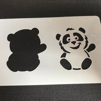 Cute Panda Multi Mylar Re-Usable Stencil - 120mm x 80mm