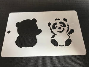 Cute Panda Multi Mylar Re-Usable Stencil - 120mm x 80mm