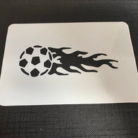 Flame Football Mylar Re-Usable Stencil 110mm x 70mm - 0972