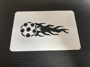 Flame Football Mylar Re-Usable Stencil 110mm x 70mm - 0972