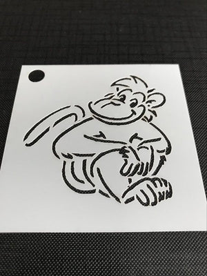 Monkey Mylar Re-Usable Stencil 6145 - 80mm x 80mm