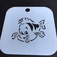 Cartoon Fish Mylar Re-Usable Stencil 6152 - 80mm x 80mm