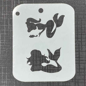 Mermaid Duo Mylar 3001 Re-Usable Stencil - 100mm x 80mm