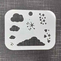 Clouds & Stars 3004 Mylar Re-Usable Stencil - 90mm x 70mm