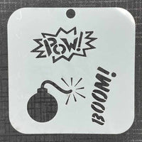 Comic Book Words 3020 Mylar Re-Usable Stencil - 100mm x 100mm