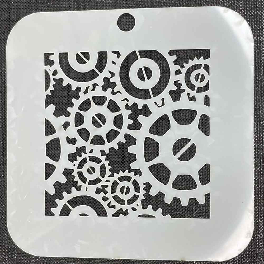 Gears Texture Mylar Re-Usable Stencil - 3038