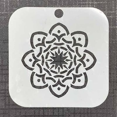 Tribal Flower 3043 Mylar Re-Usable Stencil - 80mm x 80mm