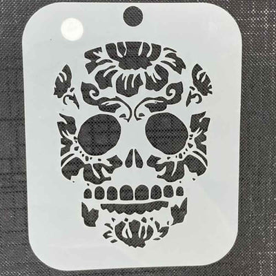 Sugar Skull Mylar 3058 Re-Usable Stencil - 100mm x 80mm