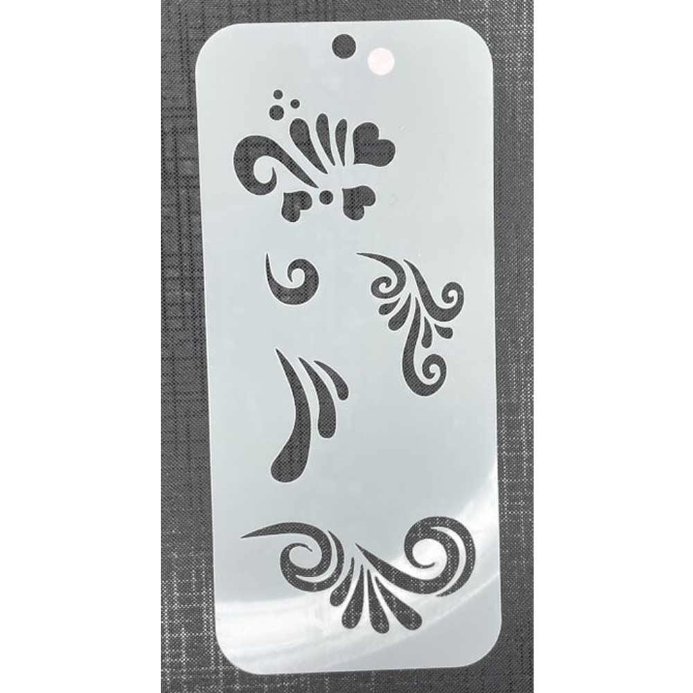 Multiple Swirls Mylar 4023 Re-Usable Stencil - 200mm x 90mm