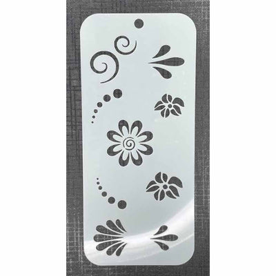 Multiple Flowers 4024 Mylar Re-Usable Stencil - 200mm x 90mm