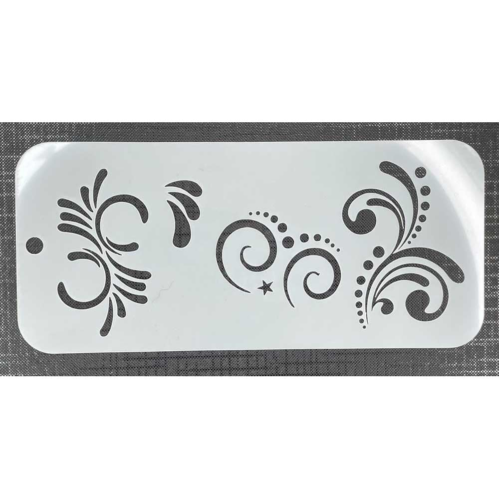 Henna Inspired Swirls Mylar Re-Usable Stencil 4029 - 200mm x 90mm