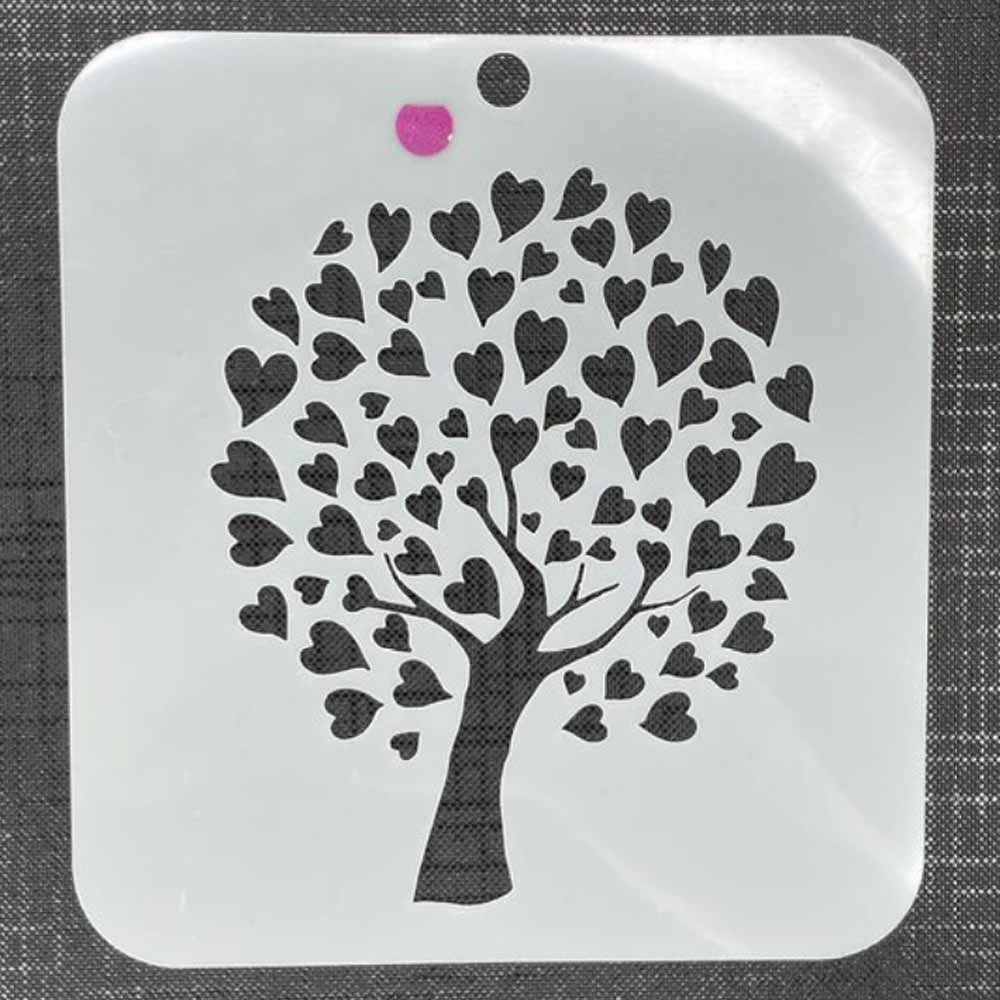 Heart Tree Mylar Re-Usable Stencil 4069 - 130mm x 120mm
