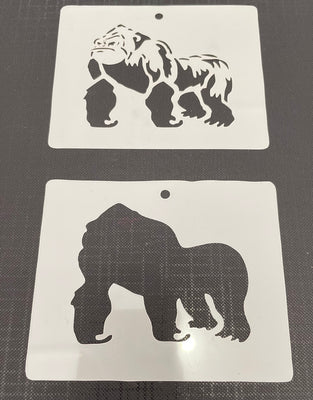 Silverback Gorilla 0263 & 0263b Mylar Re-Usable Stencil - 100mm x 80mm