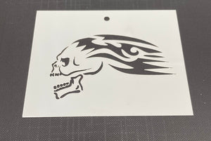 Tribal Skull 0614 Mylar Re-Usable Stencil - 100mm x 80mm