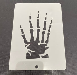 Skeleton Hand 0098 Mylar Re-Usable Stencil  - 110mm x 80mm