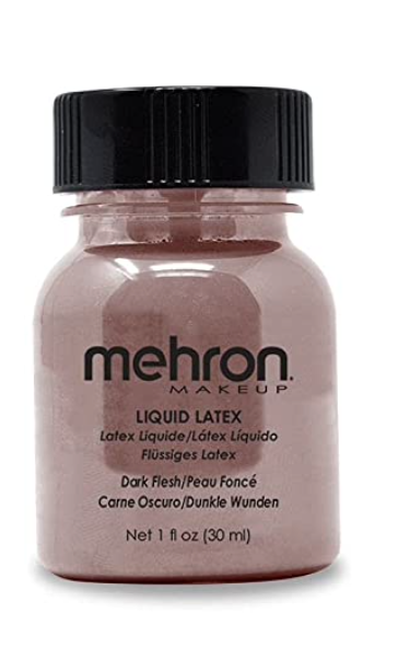 Mehron Makeup Liquid Latex - Dark Flesh (Sable) 1 fl.oz.