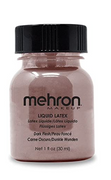 Mehron Makeup Liquid Latex - Dark Flesh (Sable) 1 fl.oz.