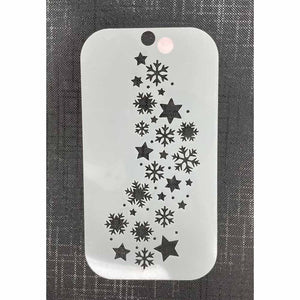 Snowflakes & Stars Mylar Re-Usable Stencil 4082 - 130mm x 70mm